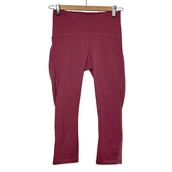 Lululemon Train Times Crop 21” So Merlot Pink Womens 6 Cropped Leggings - Picture 1 of 8